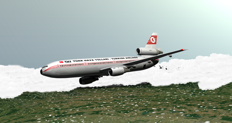 TK981 uçağı TC-JAV (bilgisayar görseli)